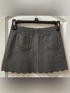 MiMiSol Girls Italian Boiled Wool Skirt